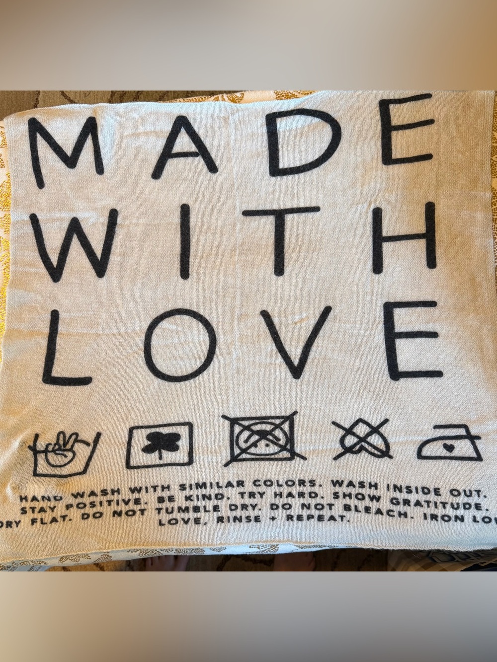 Kerri Rosenthal Dana Made With Love Cream & Black Cashmere Scarf